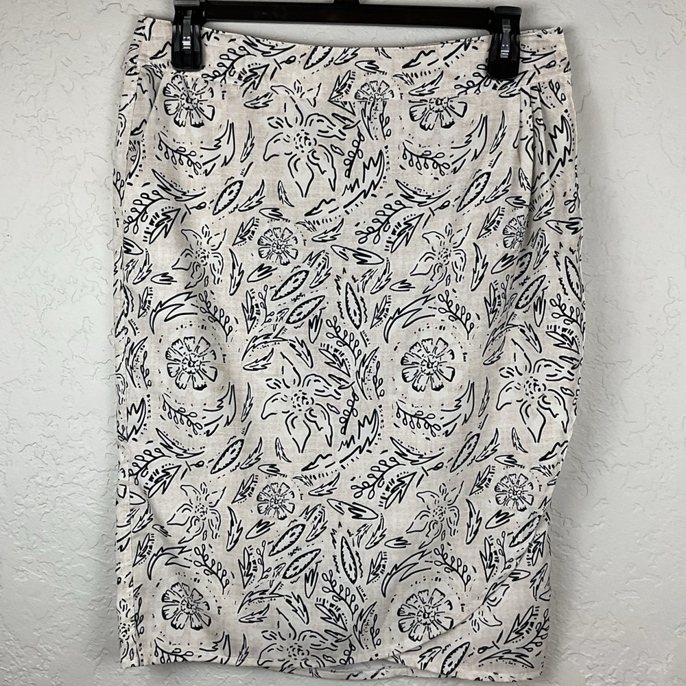 RipSkirt Hawaii Floral Rustica Wrap Skirt Length 3 Size Large Black/Tan